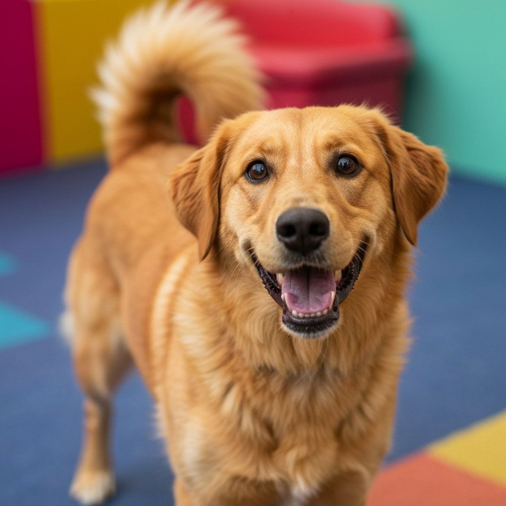 Perro mestizo rescate feliz